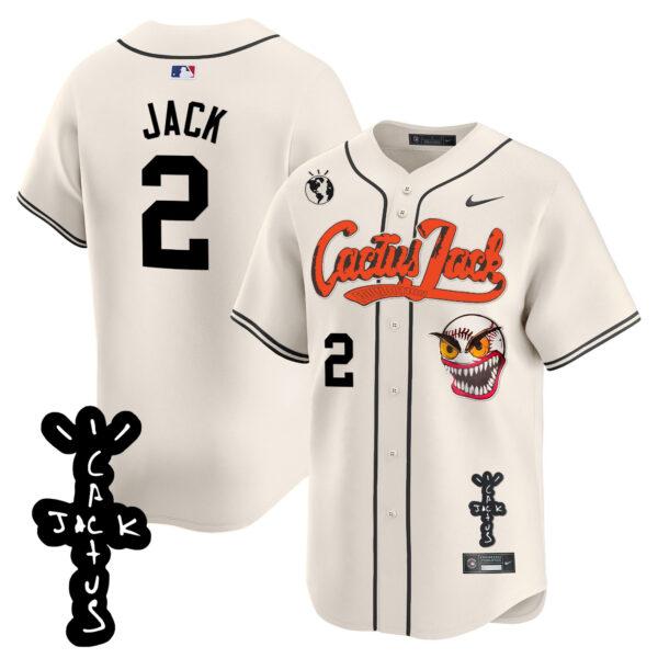 Men's Houston Astros Cactus Jack Patch Vapor Premier Limited Jersey - Stitched - Image 2