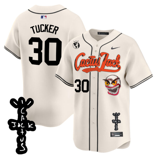 Men's Houston Astros Cactus Jack Patch Vapor Premier Limited Jersey - Stitched - Image 8