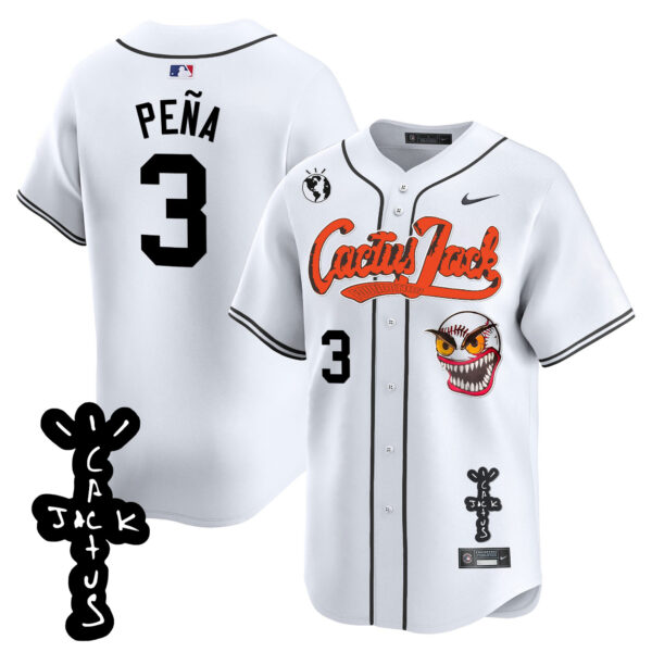 Men's Houston Astros Cactus Jack Patch Vapor Premier Limited Jersey - Stitched - Image 12