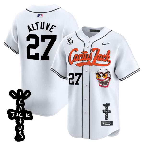 Men's Houston Astros Cactus Jack Patch Vapor Premier Limited Jersey - Stitched - Image 14