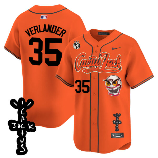Men's Houston Astros Cactus Jack Patch Vapor Premier Limited Jersey - Stitched - Image 34