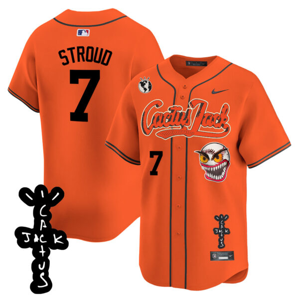 Men's Houston Astros Cactus Jack Patch Vapor Premier Limited Jersey - Stitched - Image 28