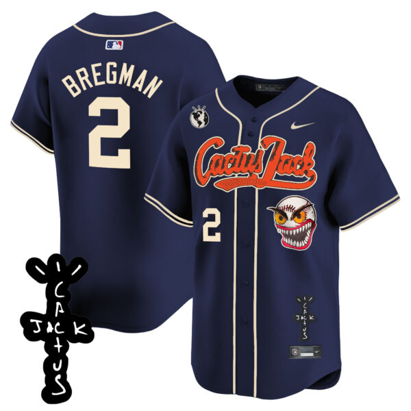 Men's Houston Astros Cactus Jack Patch Vapor Premier Limited Jersey - Stitched - Image 40