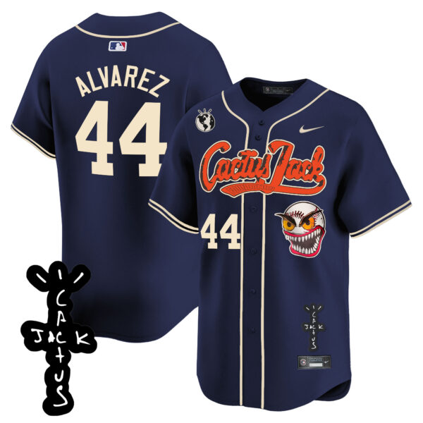 Men's Houston Astros Cactus Jack Patch Vapor Premier Limited Jersey - Stitched - Image 42