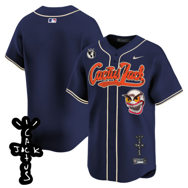 Men's Houston Astros Cactus Jack Patch Vapor Premier Limited Jersey - Stitched - Image 45