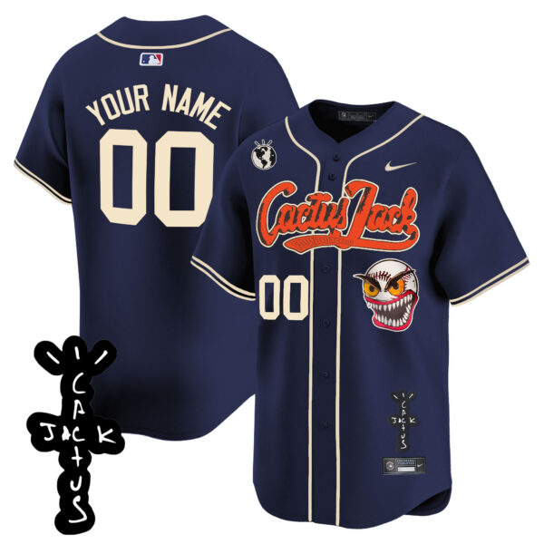 Houston Astros Cactus Jack Patch Vapor Premier Limited Custom Jersey - Stitched - Image 5