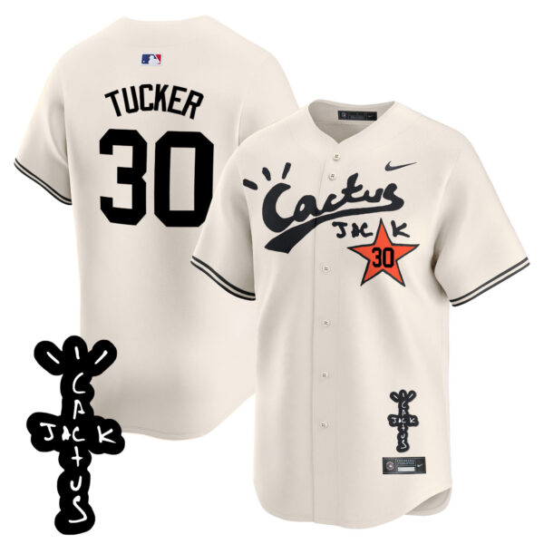 Men's Houston Astros Cactus Jack Patch Vapor Premier Limited Jersey V2 - Stitched - Image 8