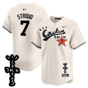 Men's Houston Astros Cactus Jack Patch Vapor Premier Limited Jersey V2 - Stitched
