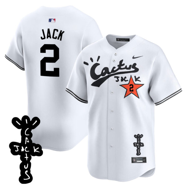 Men's Houston Astros Cactus Jack Patch Vapor Premier Limited Jersey V2 - Stitched - Image 11