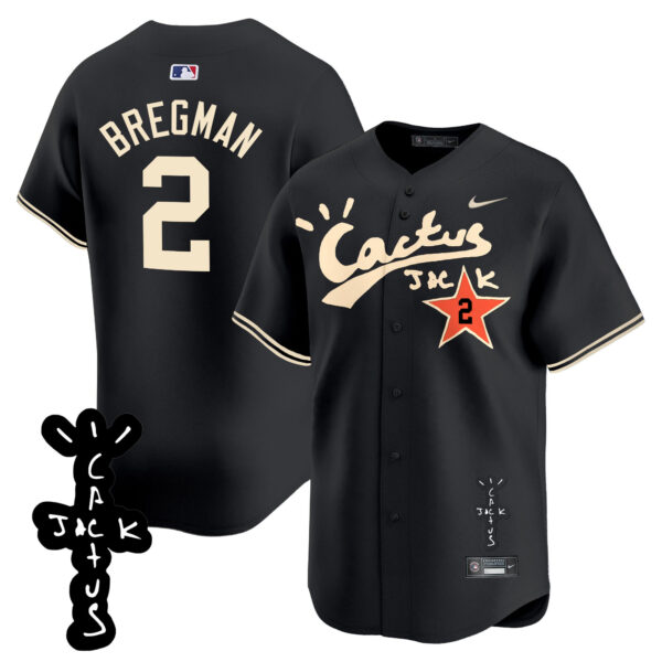 Men's Houston Astros Cactus Jack Patch Vapor Premier Limited Jersey V2 - Stitched - Image 22