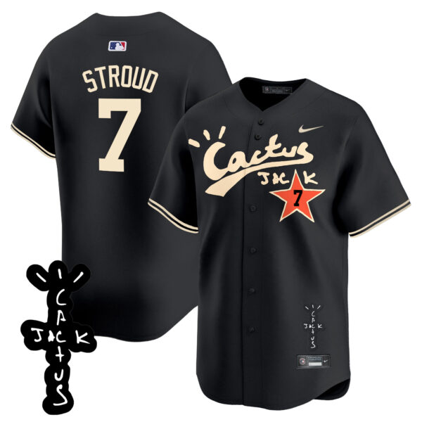 Men's Houston Astros Cactus Jack Patch Vapor Premier Limited Jersey V2 - Stitched - Image 19