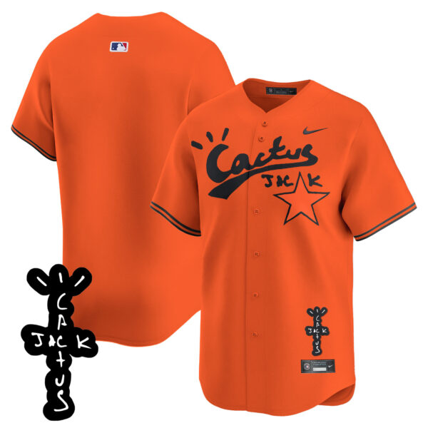 Men's Houston Astros Cactus Jack Patch Vapor Premier Limited Jersey V2 - Stitched - Image 36