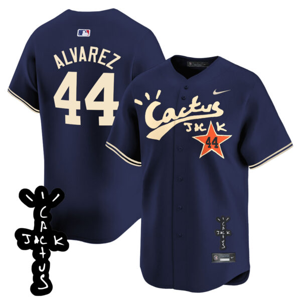 Men's Houston Astros Cactus Jack Patch Vapor Premier Limited Jersey V2 - Stitched - Image 42