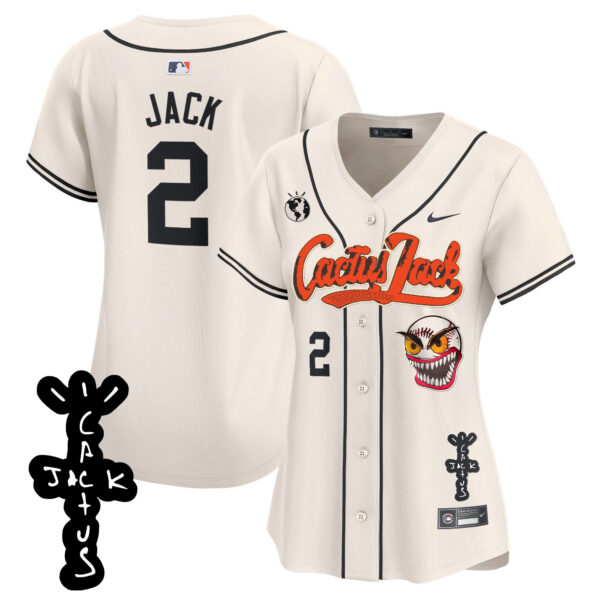 Women's Houston Astros Cactus Jack Patch Vapor Premier Limited Jersey - Stitched - Image 2