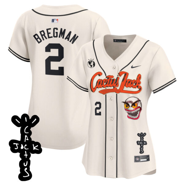 Women's Houston Astros Cactus Jack Patch Vapor Premier Limited Jersey - Stitched - Image 4