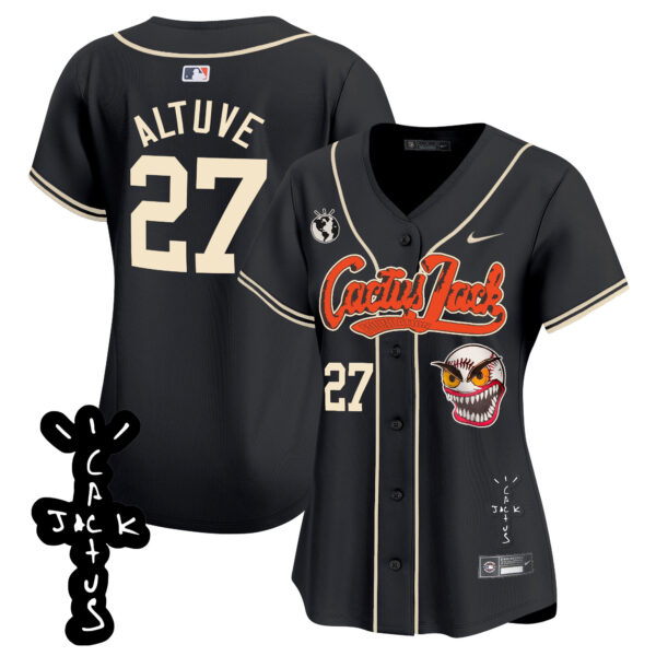 Women's Houston Astros Cactus Jack Patch Vapor Premier Limited Jersey - Stitched - Image 23