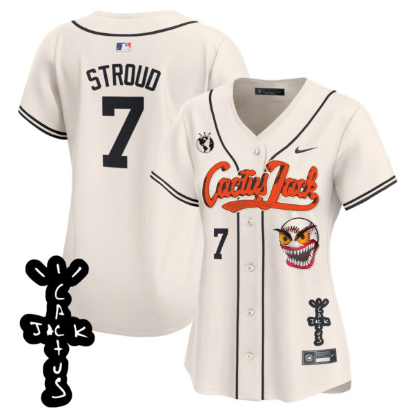 Women's Houston Astros Cactus Jack Patch Vapor Premier Limited Jersey - Stitched
