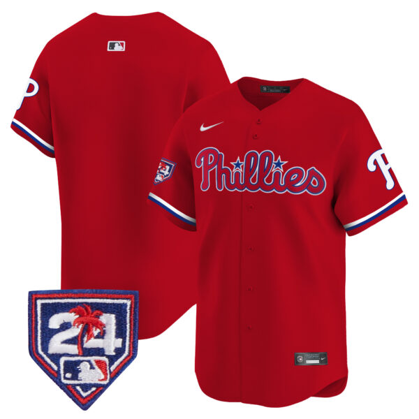 Men's Phillies 2024 Spring Training Patch Vapor Premier Limited Jersey - All Stitched - Image 27