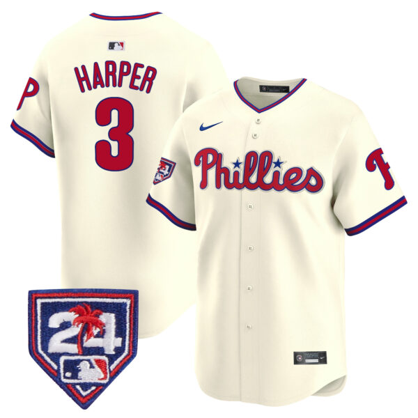 Men's Phillies 2024 Spring Training Patch Vapor Premier Limited Jersey - All Stitched - Image 37