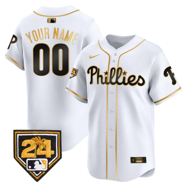 Phillies 2024 Spring Training Patch Vapor Premier Limited Custom Jersey - All Stitched - Image 2
