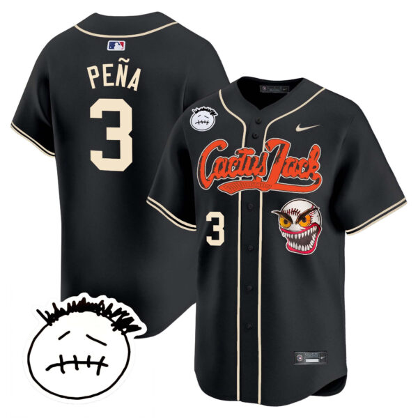 Men's Houston Astros Cactus Jack Patch Vapor Premier Limited Jersey V3 - Stitched - Image 21