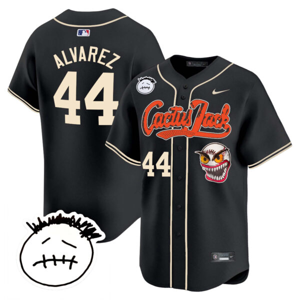 Men's Houston Astros Cactus Jack Patch Vapor Premier Limited Jersey V3 - Stitched - Image 24