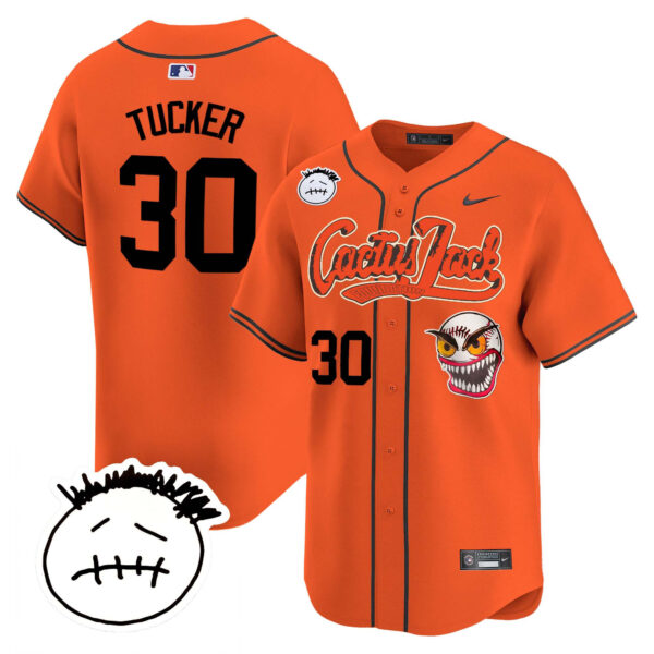 Men's Houston Astros Cactus Jack Patch Vapor Premier Limited Jersey V3 - Stitched - Image 35