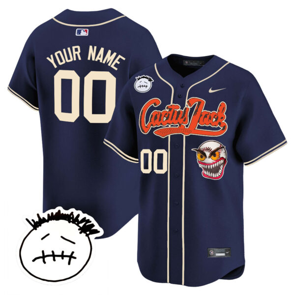 Houston Astros Cactus Jack Patch Vapor Premier Limited Custom Jersey V3 - Stitched - Image 5