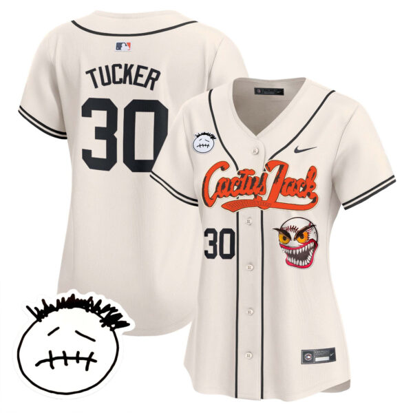 Women's Houston Astros Cactus Jack Patch Vapor Premier Limited Jersey V3 - Stitched - Image 8