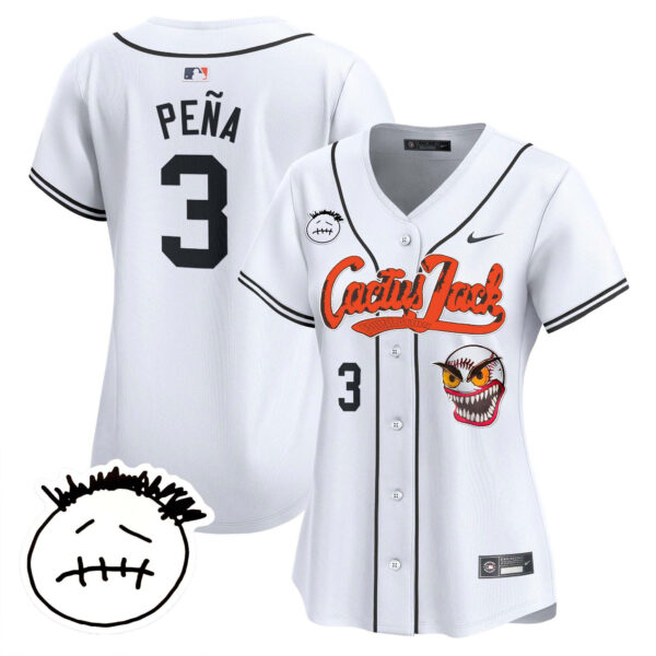 Women's Houston Astros Cactus Jack Patch Vapor Premier Limited Jersey V3 - Stitched - Image 12