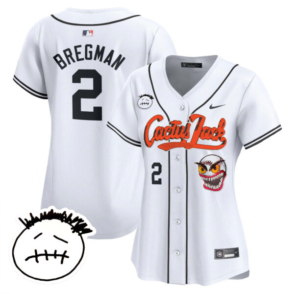 Women's Houston Astros Cactus Jack Patch Vapor Premier Limited Jersey V3 - Stitched - Image 13
