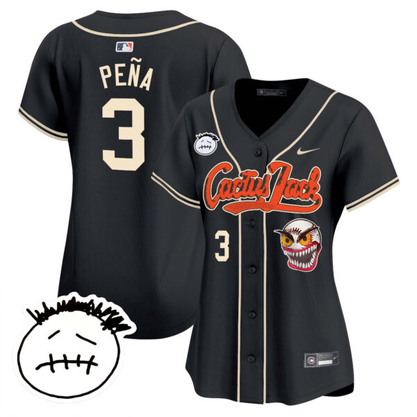 Women's Houston Astros Cactus Jack Patch Vapor Premier Limited Jersey V3 - Stitched - Image 21