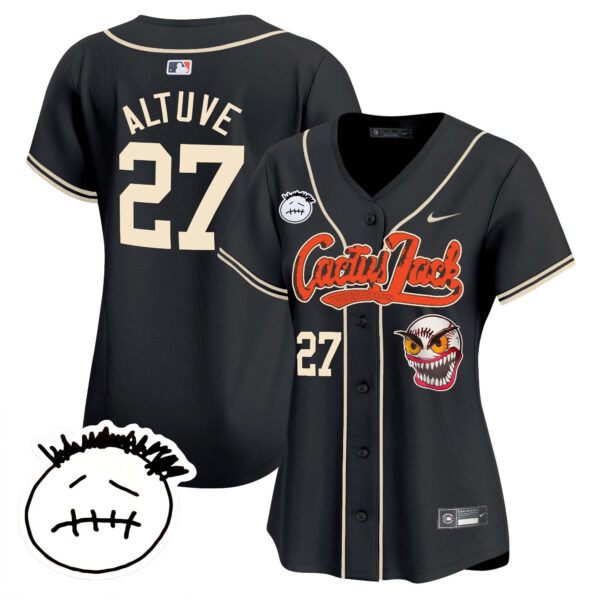 Women's Houston Astros Cactus Jack Patch Vapor Premier Limited Jersey V3 - Stitched - Image 23