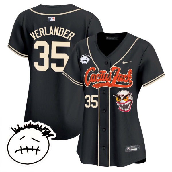 Women's Houston Astros Cactus Jack Patch Vapor Premier Limited Jersey V3 - Stitched - Image 25