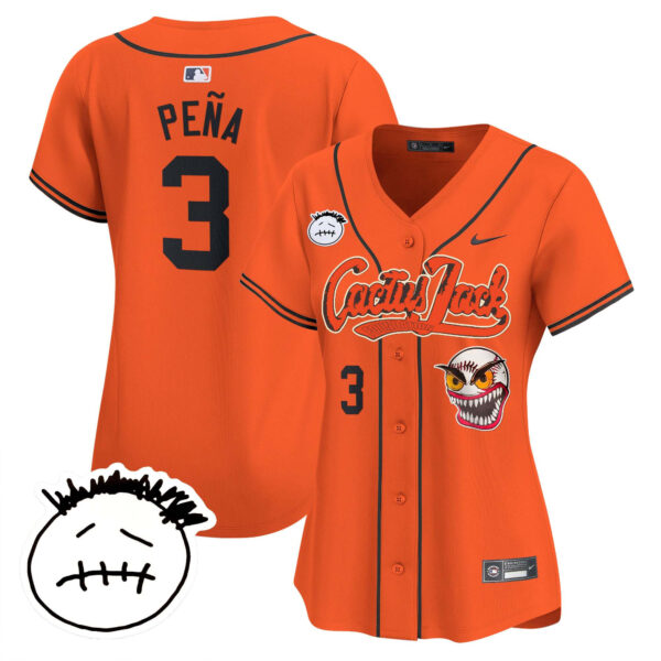 Women's Houston Astros Cactus Jack Patch Vapor Premier Limited Jersey V3 - Stitched - Image 30