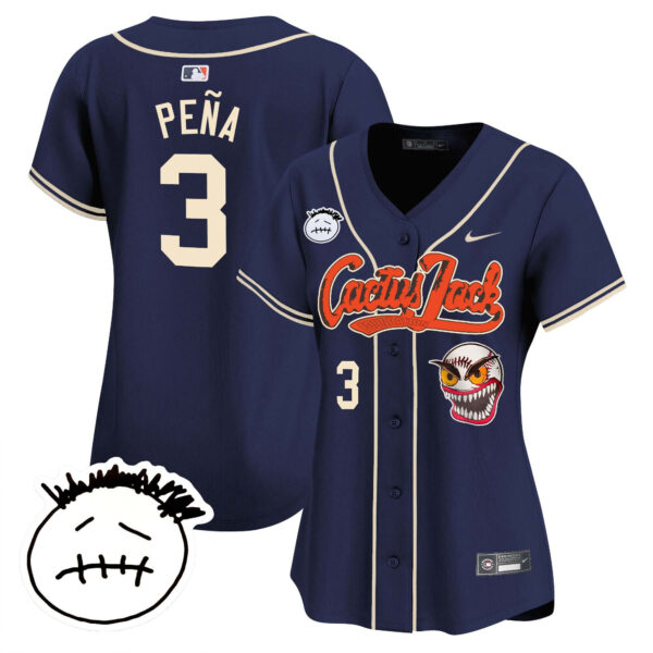 Women's Houston Astros Cactus Jack Patch Vapor Premier Limited Jersey V3 - Stitched - Image 39