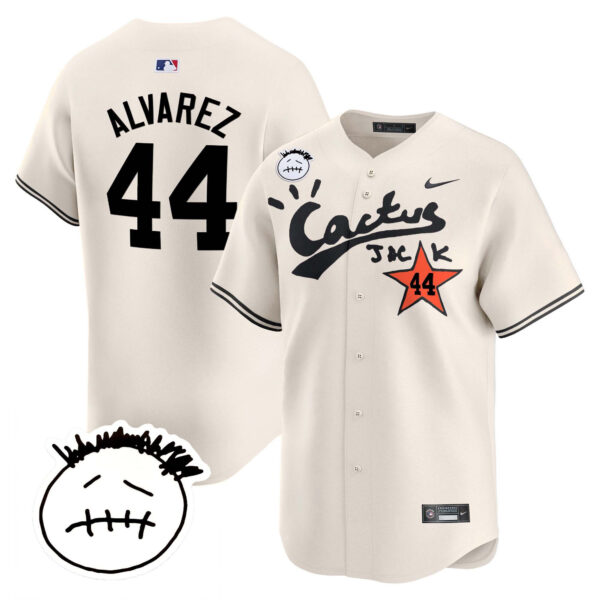 Men's Houston Astros Cactus Jack Patch Vapor Premier Limited Jersey V4 - Stitched - Image 6