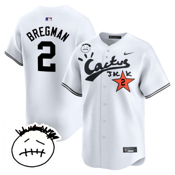 Men's Houston Astros Cactus Jack Patch Vapor Premier Limited Jersey V4 - Stitched - Image 13