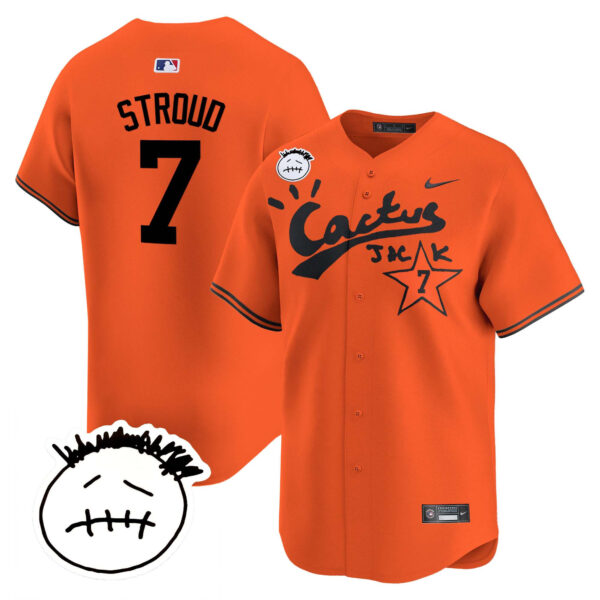 Men's Houston Astros Cactus Jack Patch Vapor Premier Limited Jersey V4 - Stitched - Image 28