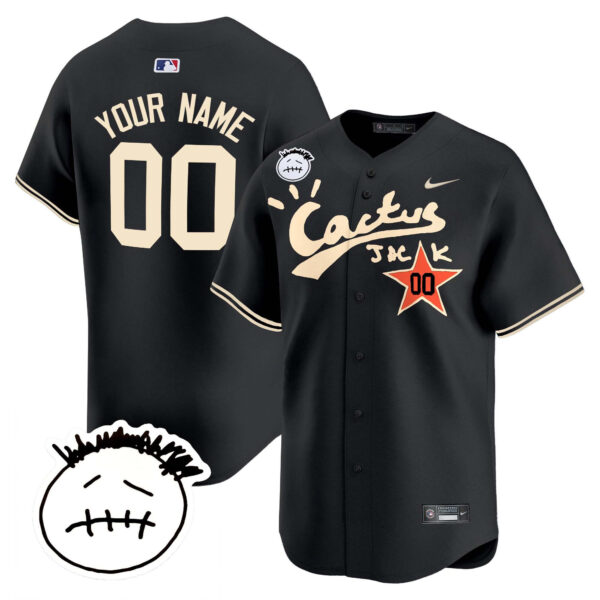 Houston Astros Cactus Jack Patch Vapor Premier Limited Custom Jersey V4 - Stitched - Image 3