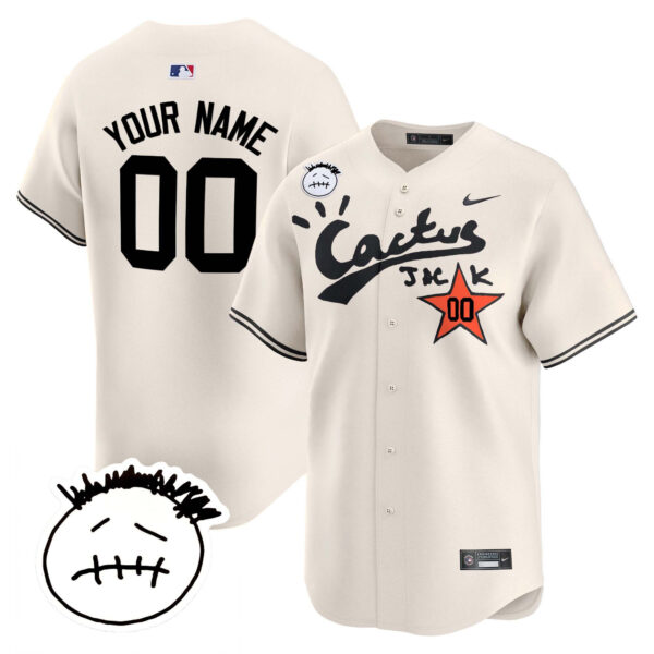 Houston Astros Cactus Jack Patch Vapor Premier Limited Custom Jersey V4 - Stitched