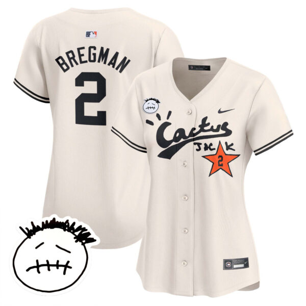 Women's Houston Astros Cactus Jack Patch Vapor Premier Limited Jersey V4 - Stitched - Image 4