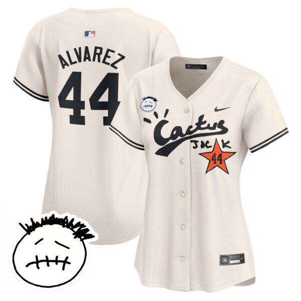 Women's Houston Astros Cactus Jack Patch Vapor Premier Limited Jersey V4 - Stitched - Image 6