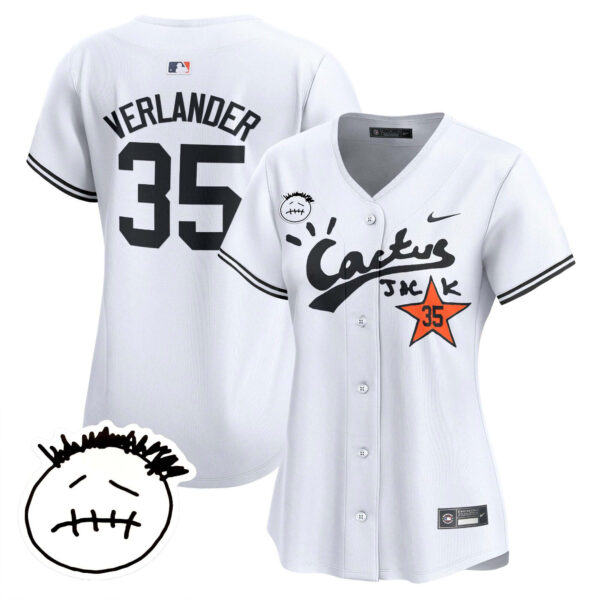 Women's Houston Astros Cactus Jack Patch Vapor Premier Limited Jersey V4 - Stitched - Image 16