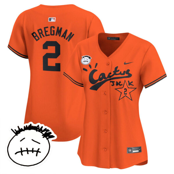 Women's Houston Astros Cactus Jack Patch Vapor Premier Limited Jersey V4 - Stitched - Image 31