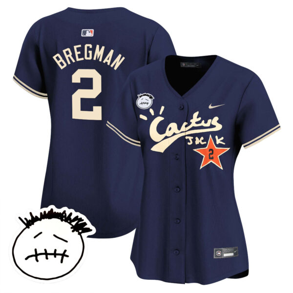 Women's Houston Astros Cactus Jack Patch Vapor Premier Limited Jersey V4 - Stitched - Image 40