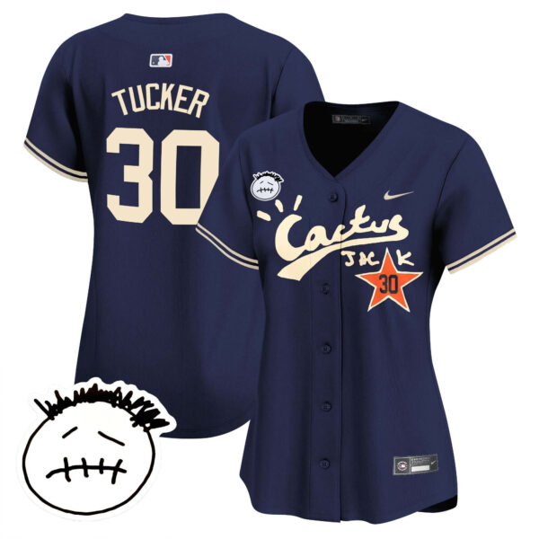 Women's Houston Astros Cactus Jack Patch Vapor Premier Limited Jersey V4 - Stitched - Image 44
