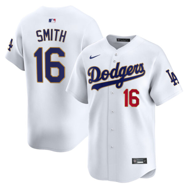 Men's Los Angeles Dodgers Gold Trim Vapor Premier Limited Jersey - All Stitched - Image 5
