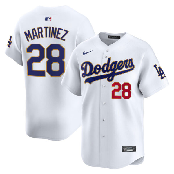 Men's Los Angeles Dodgers Gold Trim Vapor Premier Limited Jersey - All Stitched - Image 6