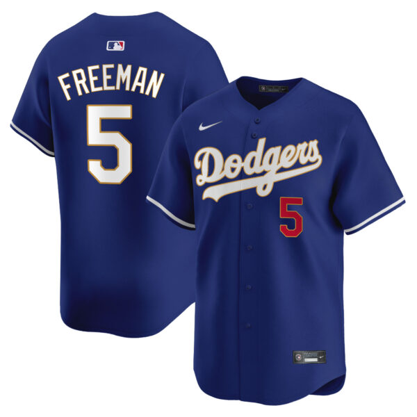 Men's Los Angeles Dodgers Gold Trim Vapor Premier Limited Jersey - All Stitched - Image 12